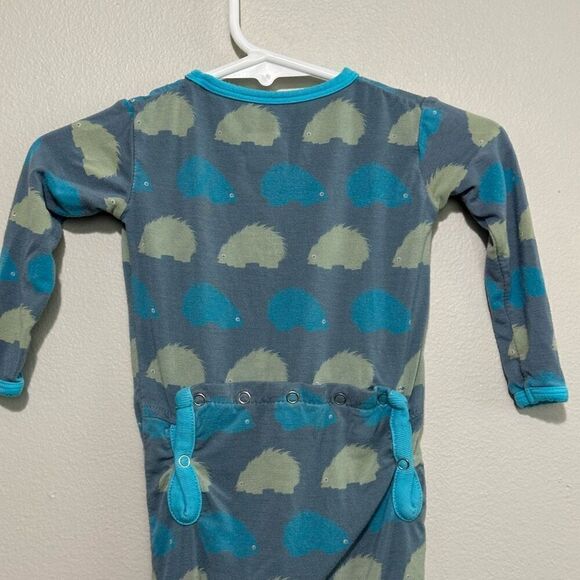 Kickee Pants Bamboo Fitted Coveralls Size 3-6 Months Dusty Sky Porcupine - Picture 6 of 10